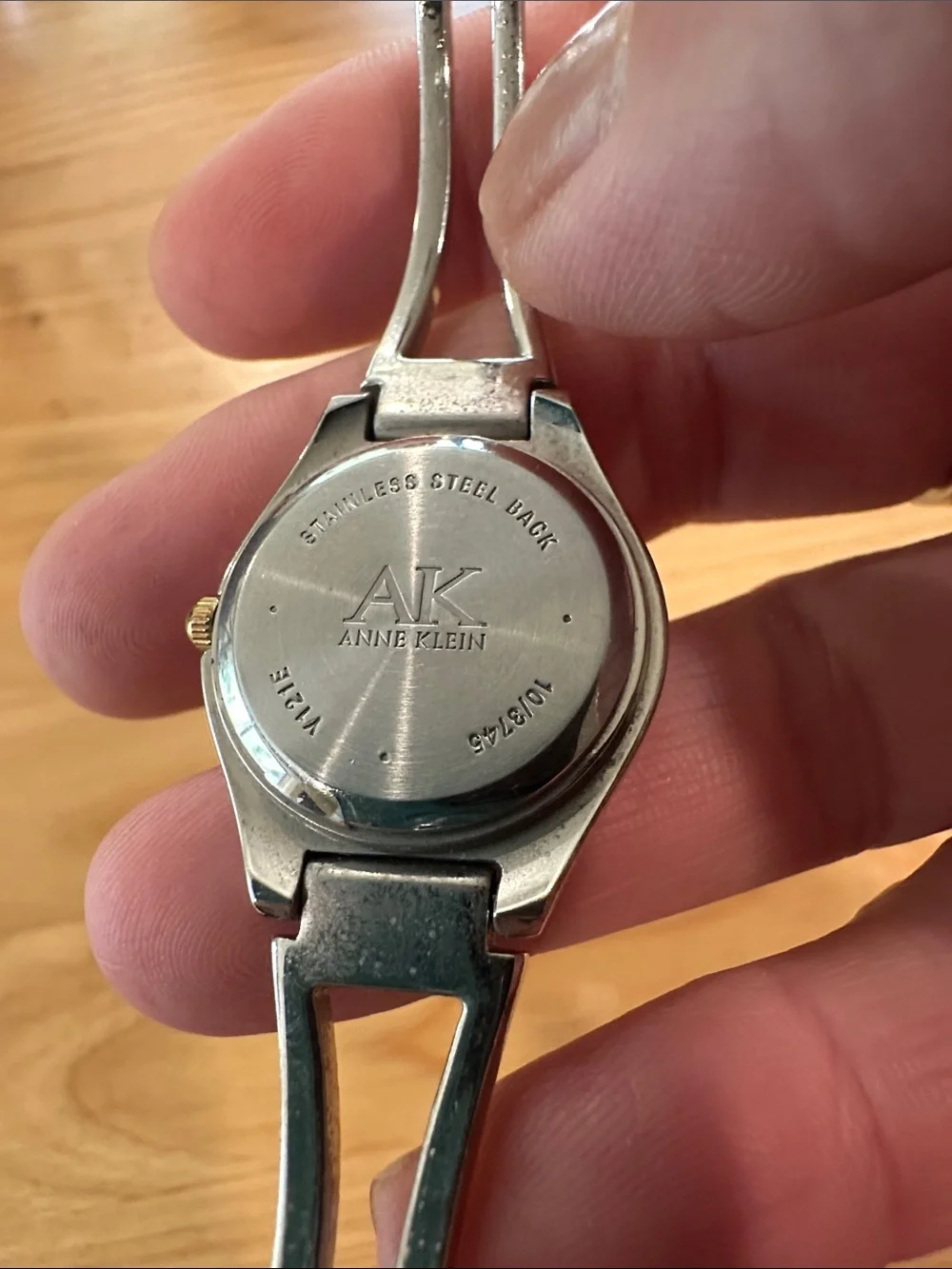 Anne Klein Silver-tone Diamond Accent Bangle Watch